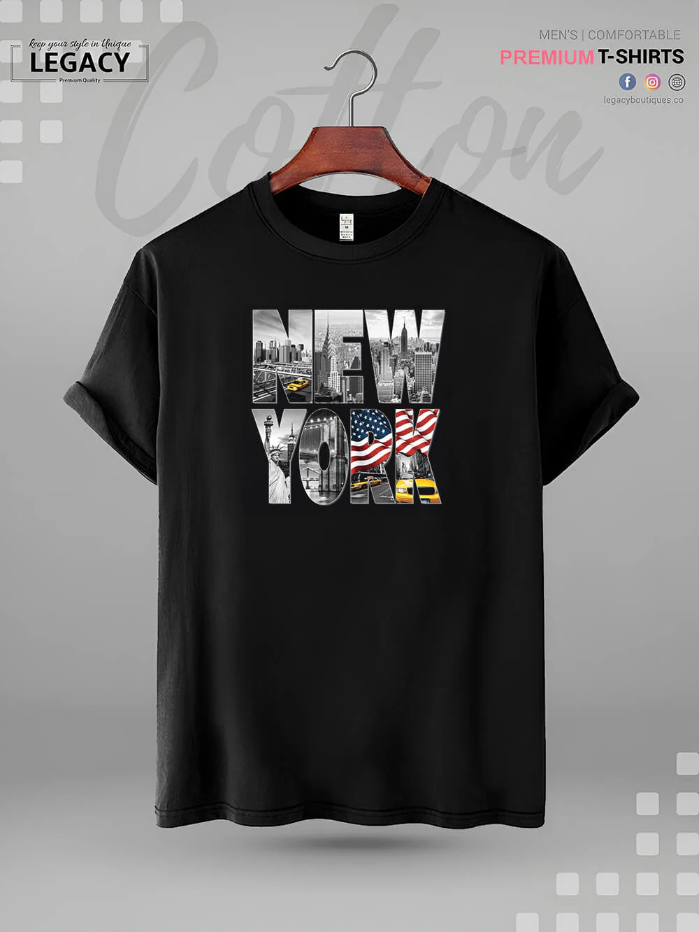 New York Print High Quality Men's T-Shirt In Lowest Price - Image 2