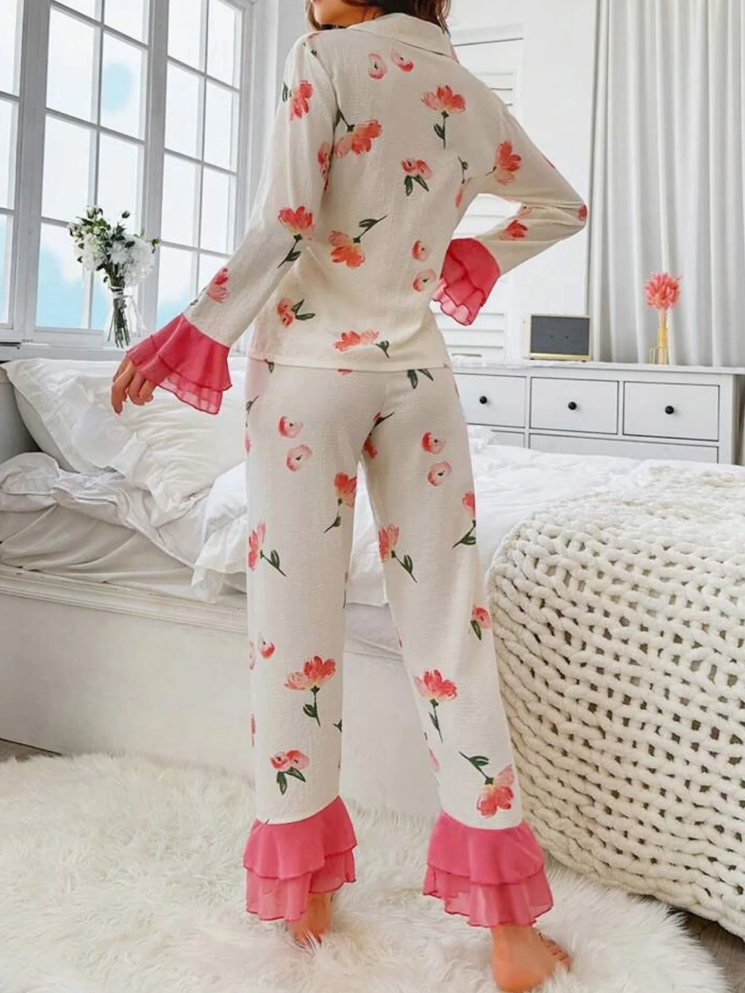 Night Dress Set Shirt and Pant Two Piece - Image 2