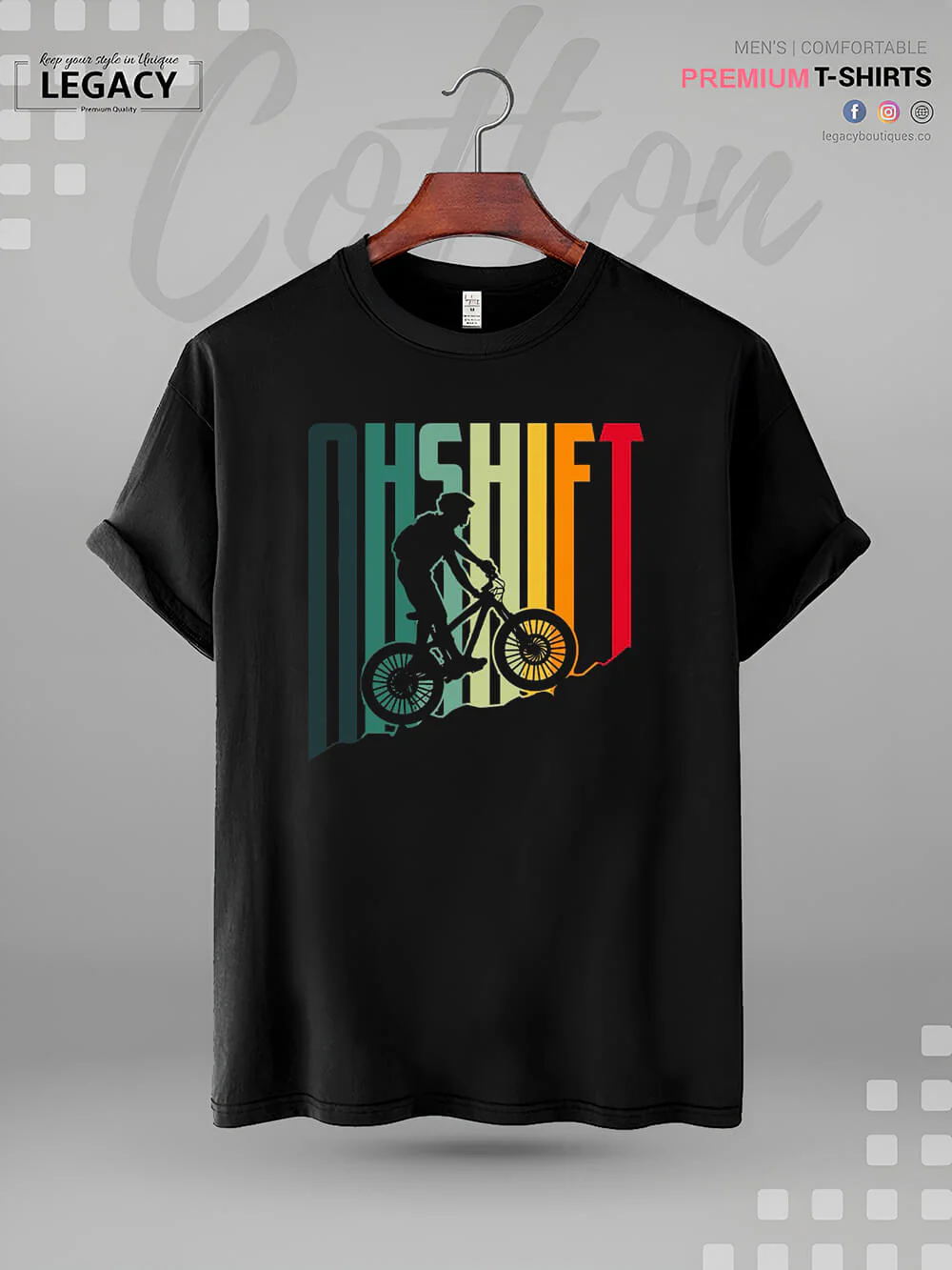 Oh Shift Mountain Biking Bicycle Bike Rider High Quality Men's T-Shirt In Resonable Price - Image 2