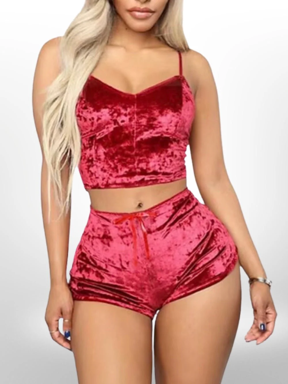 Pajama set,Sexy Lingerie Set Velvet Leopard Sleepwear Women's Pajama Set Sexy Babydoll Nightwear Cute Cami Top and Shorts - Image 4