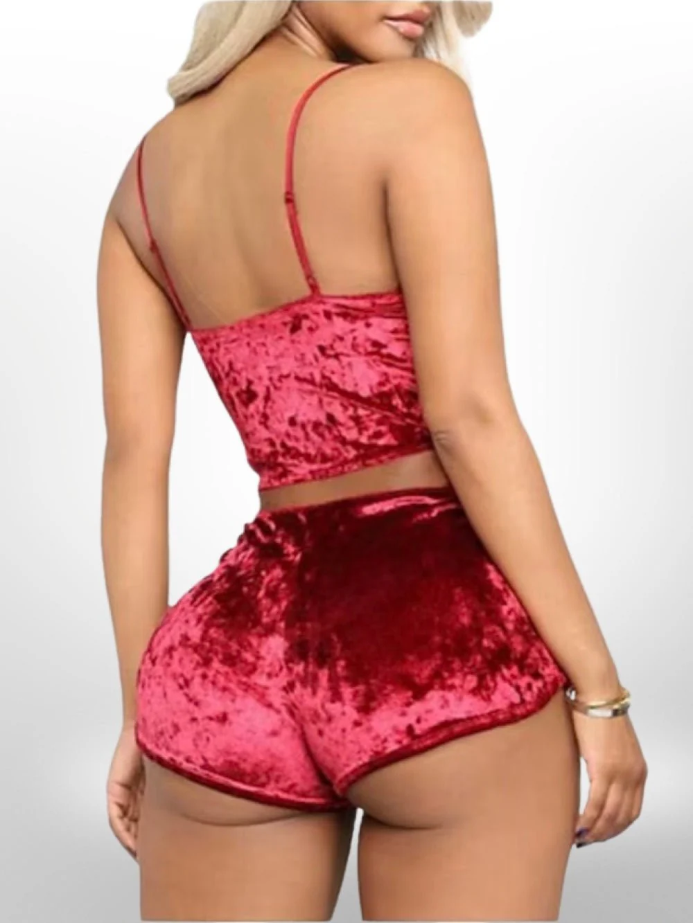 Pajama set,Sexy Lingerie Set Velvet Leopard Sleepwear Women's Pajama Set Sexy Babydoll Nightwear Cute Cami Top and Shorts - Image 8