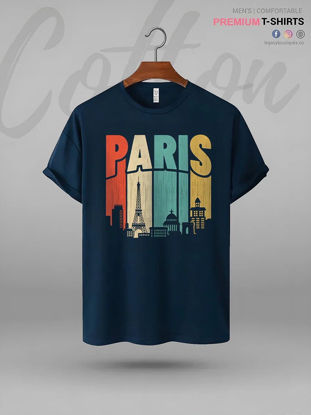 PARIS Print High Quality Mens Tshirt At A Resonable Price - Image 2