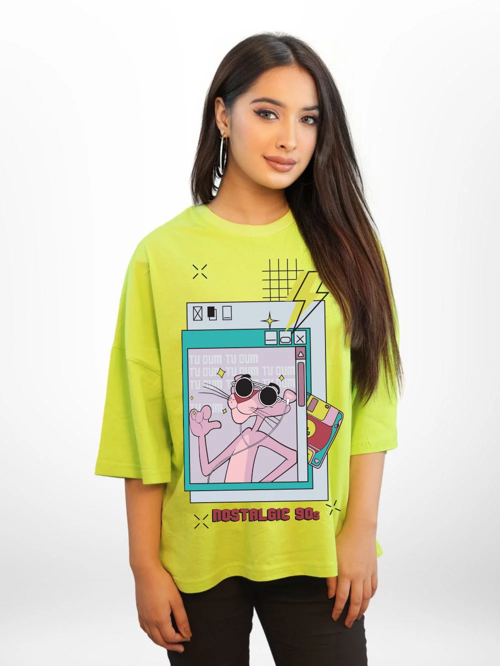 PINK PANTHER Graphic Printed Womens Drop Shoulder T-shirt Legacy Boutiques Dhaka - Image 3