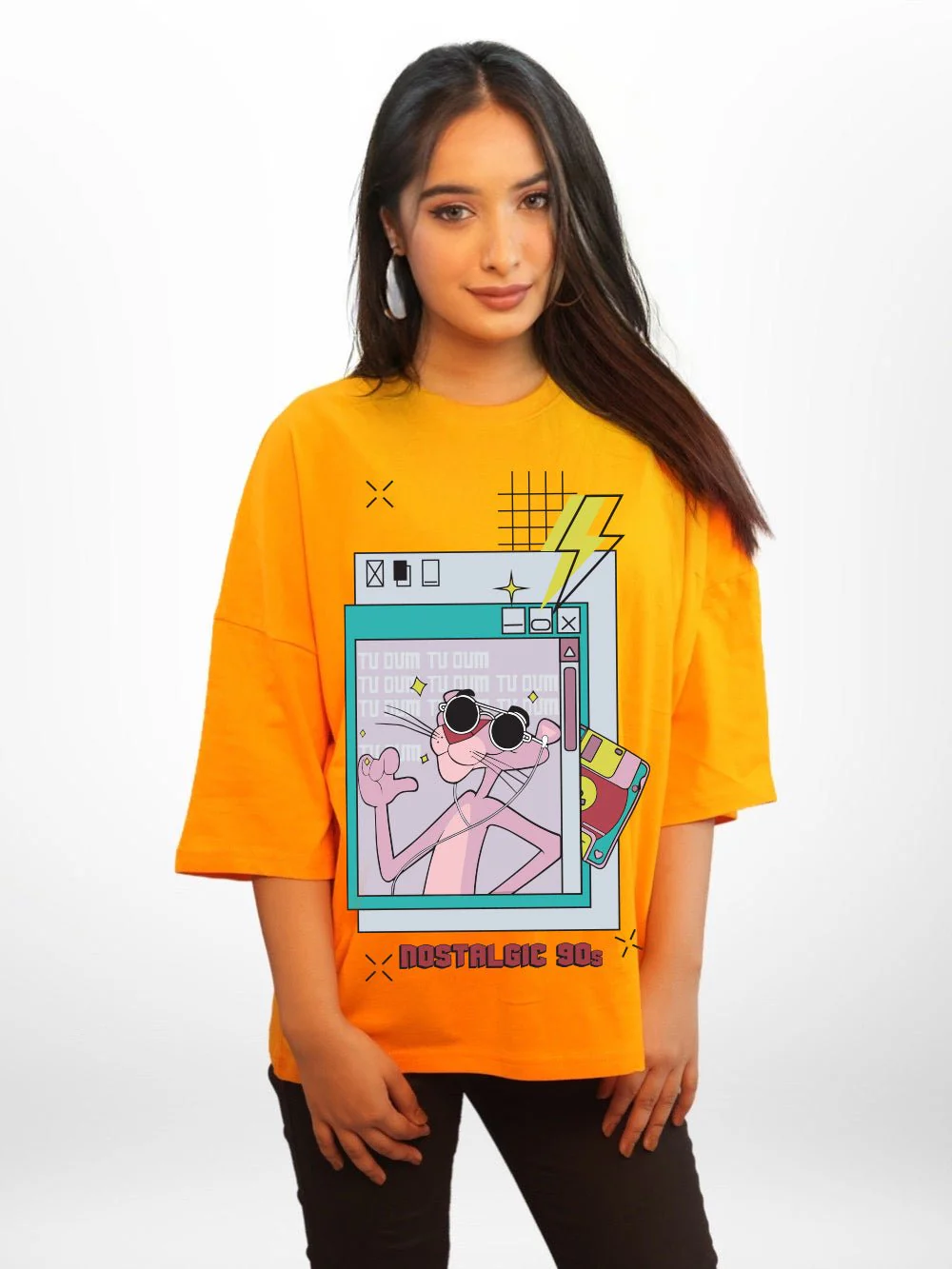PINK PANTHER Graphic Printed Womens Drop Shoulder T-shirt Legacy Boutiques Dhaka - Image 4