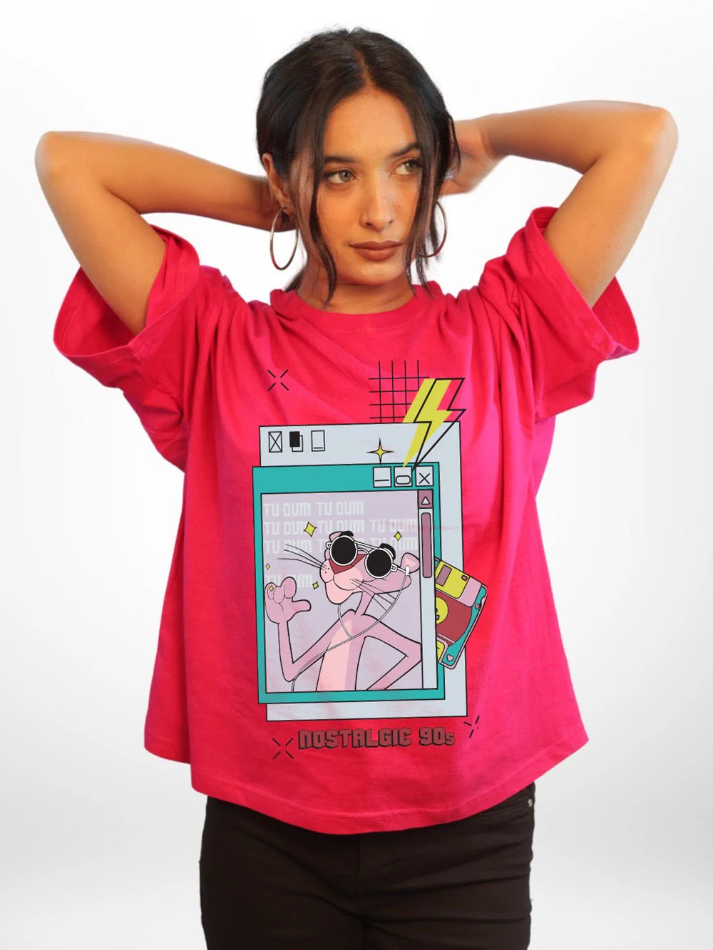 PINK PANTHER Graphic Printed Womens Drop Shoulder T-shirt Legacy Boutiques Dhaka - Image 5