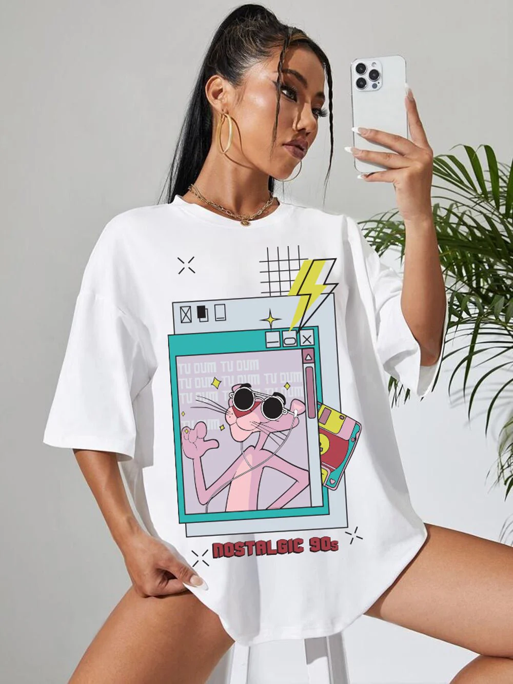 PINK PANTHER Graphic Printed Womens Drop Shoulder T-shirt Legacy Boutiques Dhaka - Image 7