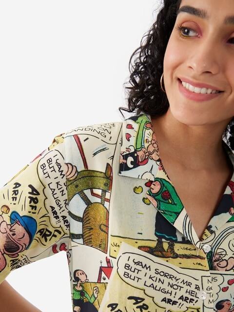 Popeye the Sailor Multi-Panel Illustrated Resort Shirt for Ladies - Image 2