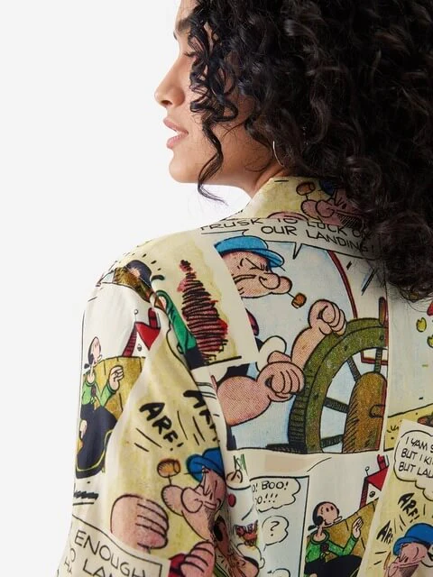 Popeye the Sailor Multi-Panel Illustrated Resort Shirt for Ladies - Image 3