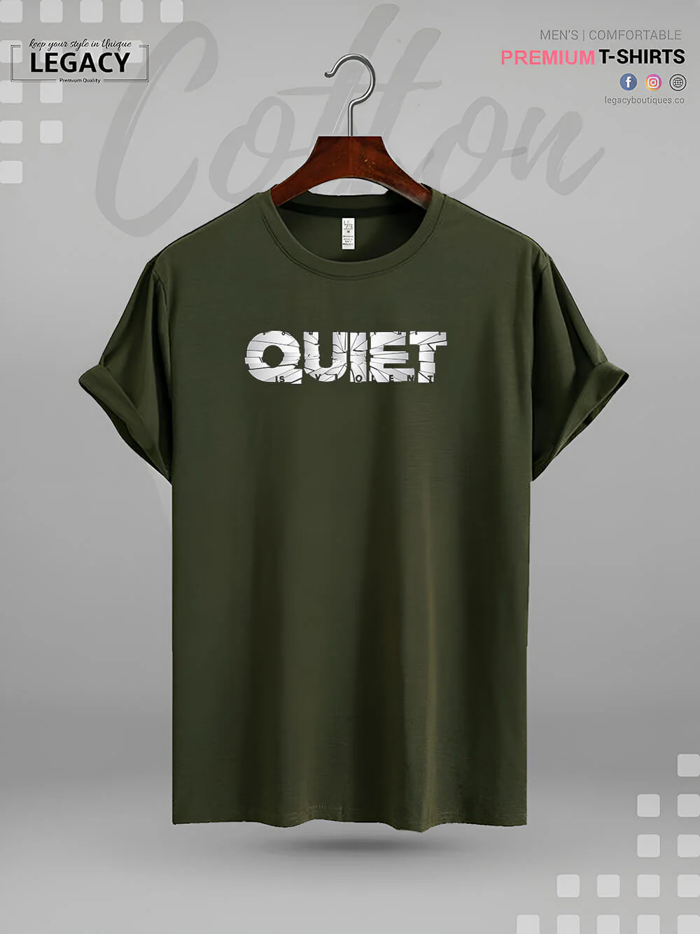 QUIET Print Great Quality Mens Tshirt In Lowest Price In Dhaka - Image 2