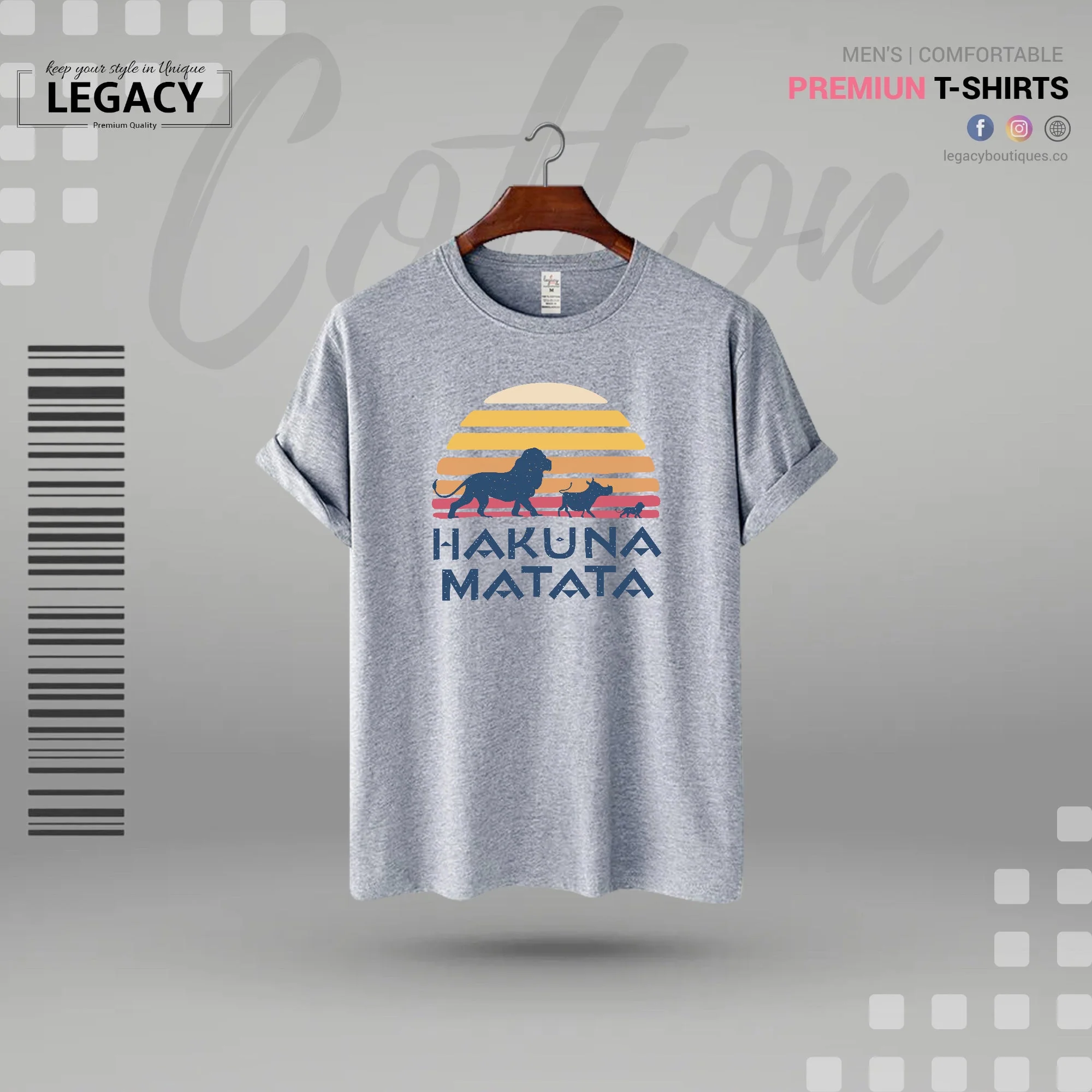 Quooco Half Sleeves lycra stretchable White front Hakuna Matata printed T-Shirt for Men - Image 4