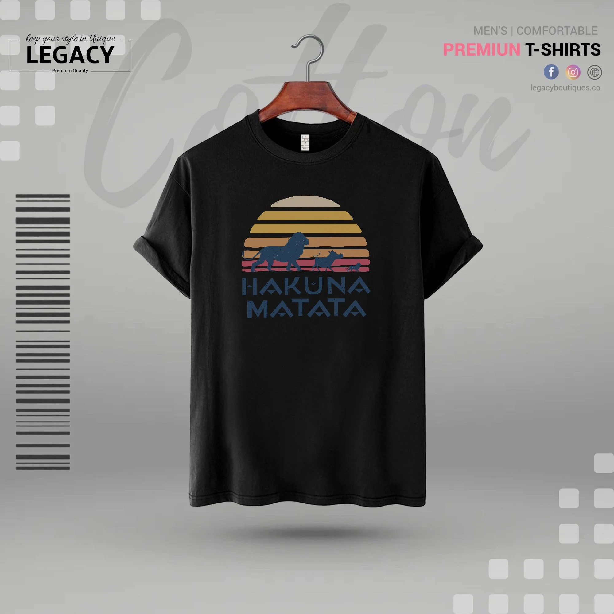 Quooco Half Sleeves lycra stretchable White front Hakuna Matata printed T-Shirt for Men - Image 5