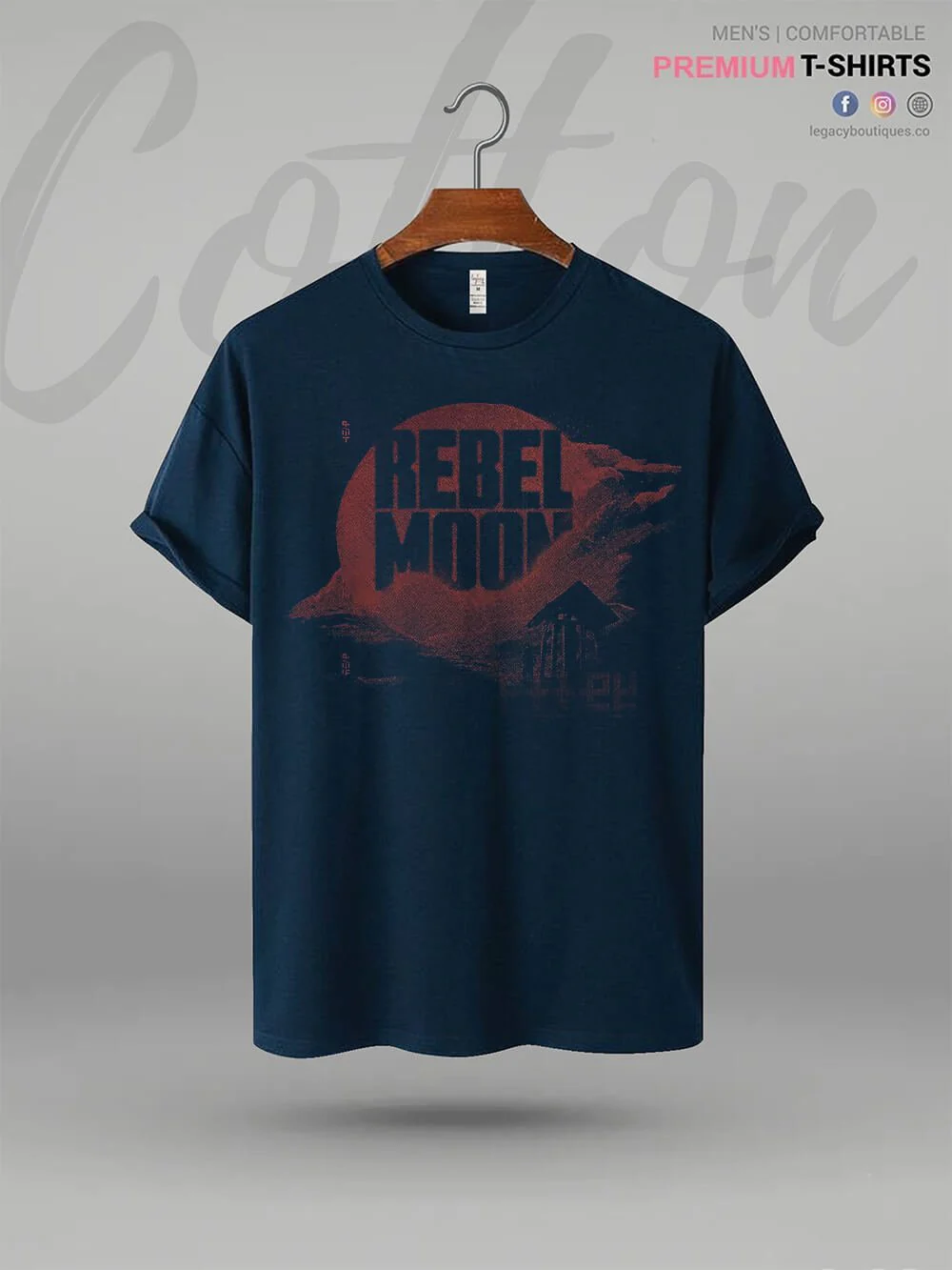 Rebel Moon Logo Print Men's High Quality T-Shirt In Resonable Price