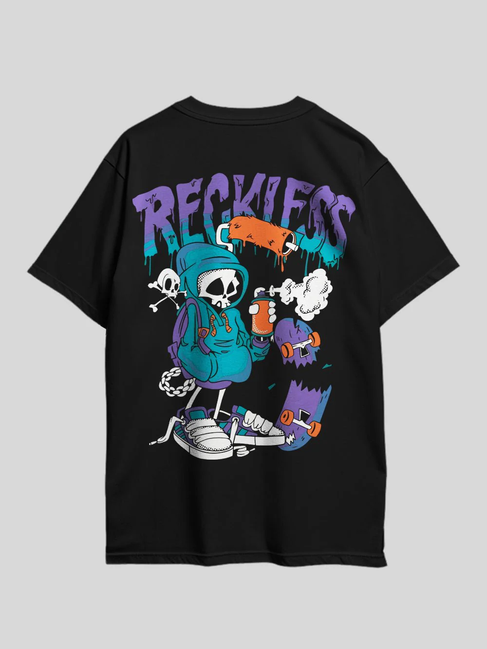 RECKLESS HUMAN SKELETON Graphic Printed Drop Shoulder T-shirt Legacy Boutiques Dhaka