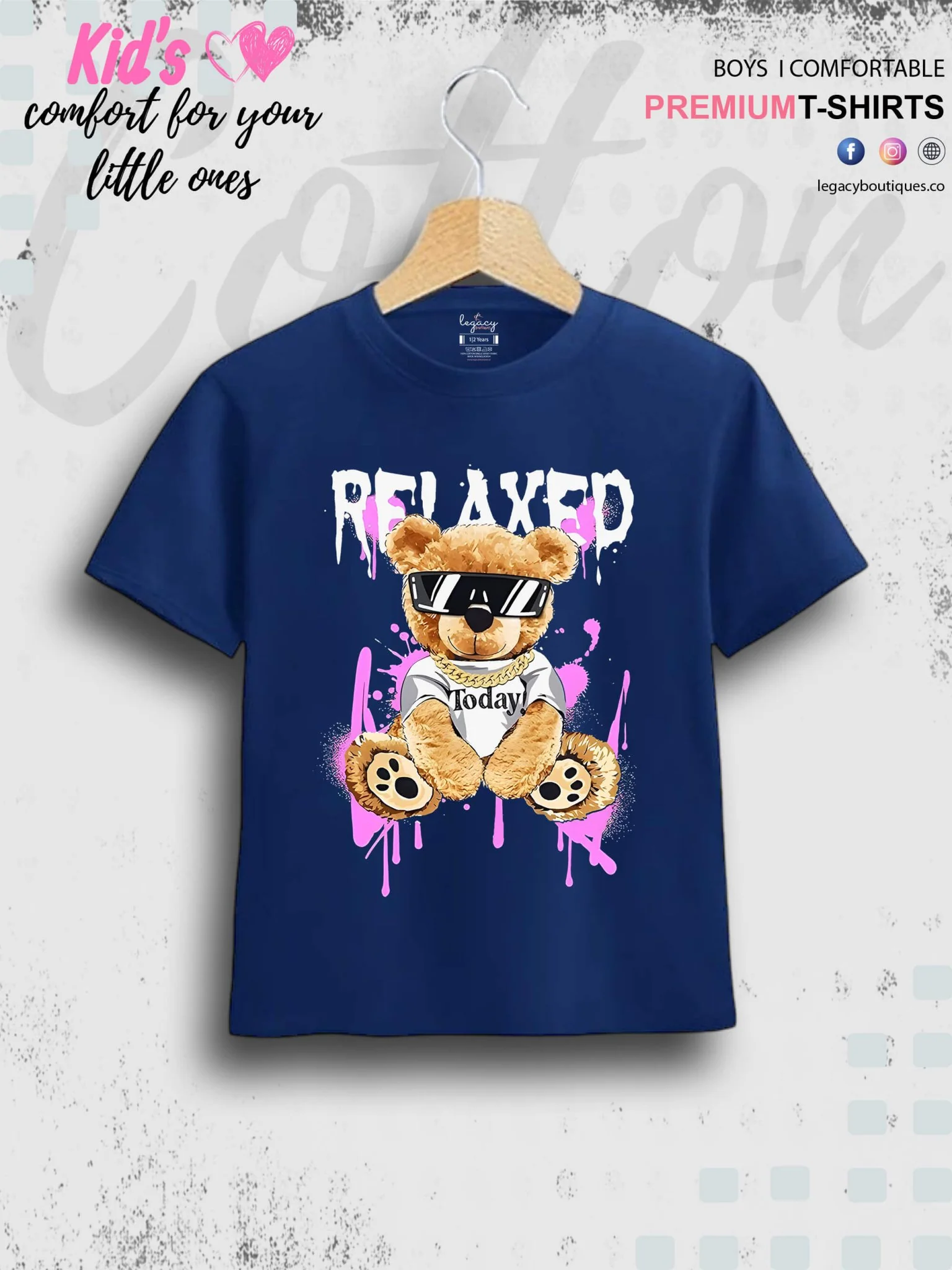 Relaxed Teddy Bear Printed 1 To 11 Year Baby Boys Summer Time T-Shirt In Lowest Price Only In BD - Image 2