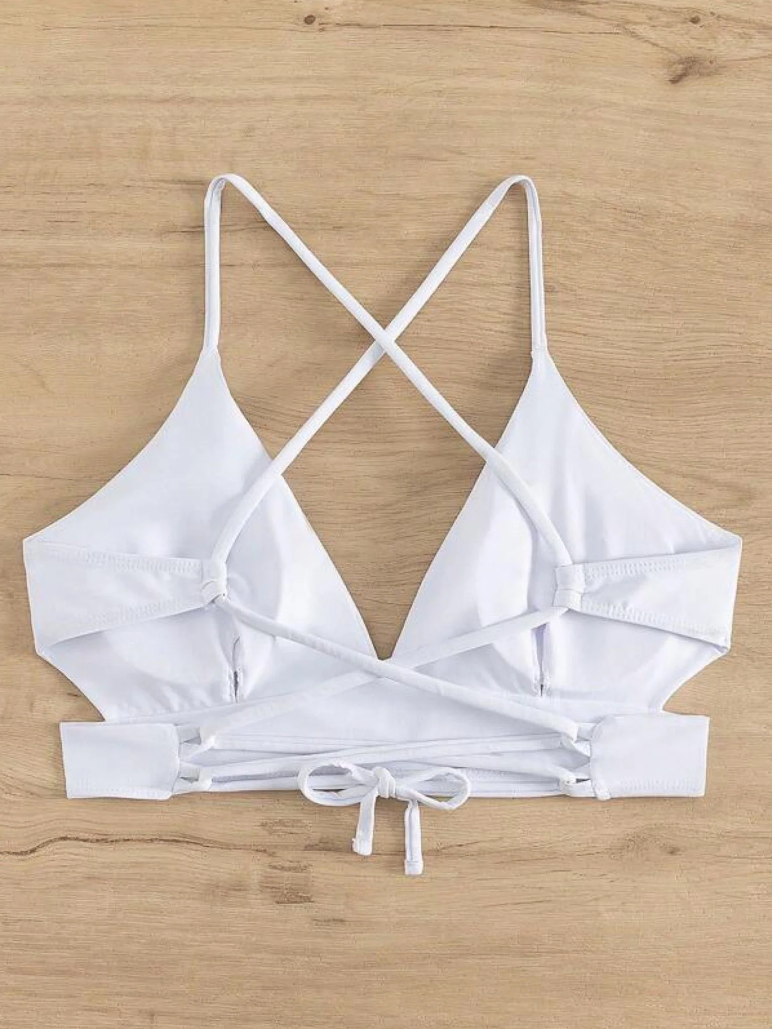 Removable Padding Basics Criss Cross Back Cut Out Top - Image 2
