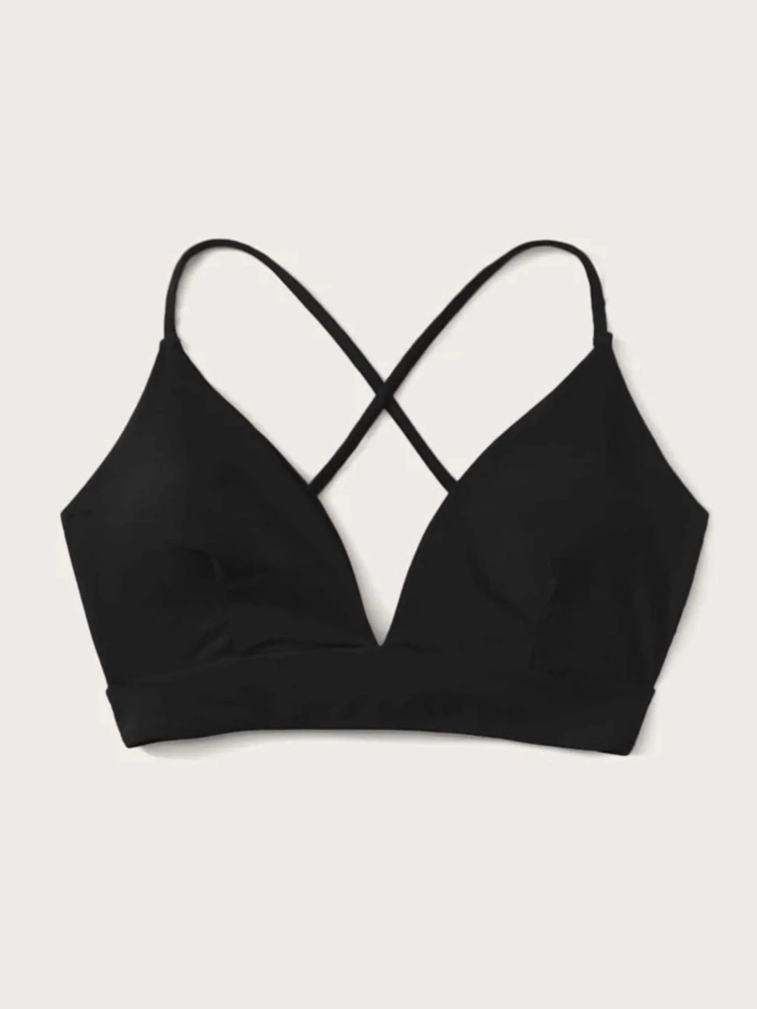 Removable Padding Basics Criss Cross Back Cut Out Top - Image 3