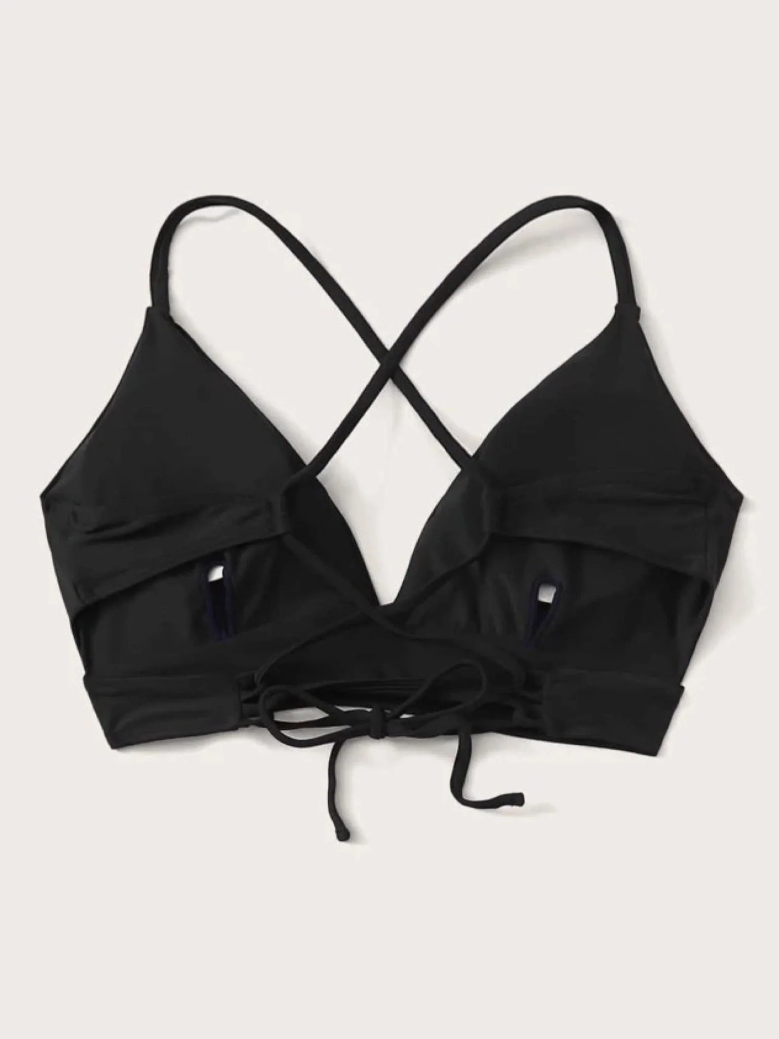 Removable Padding Basics Criss Cross Back Cut Out Top - Image 4