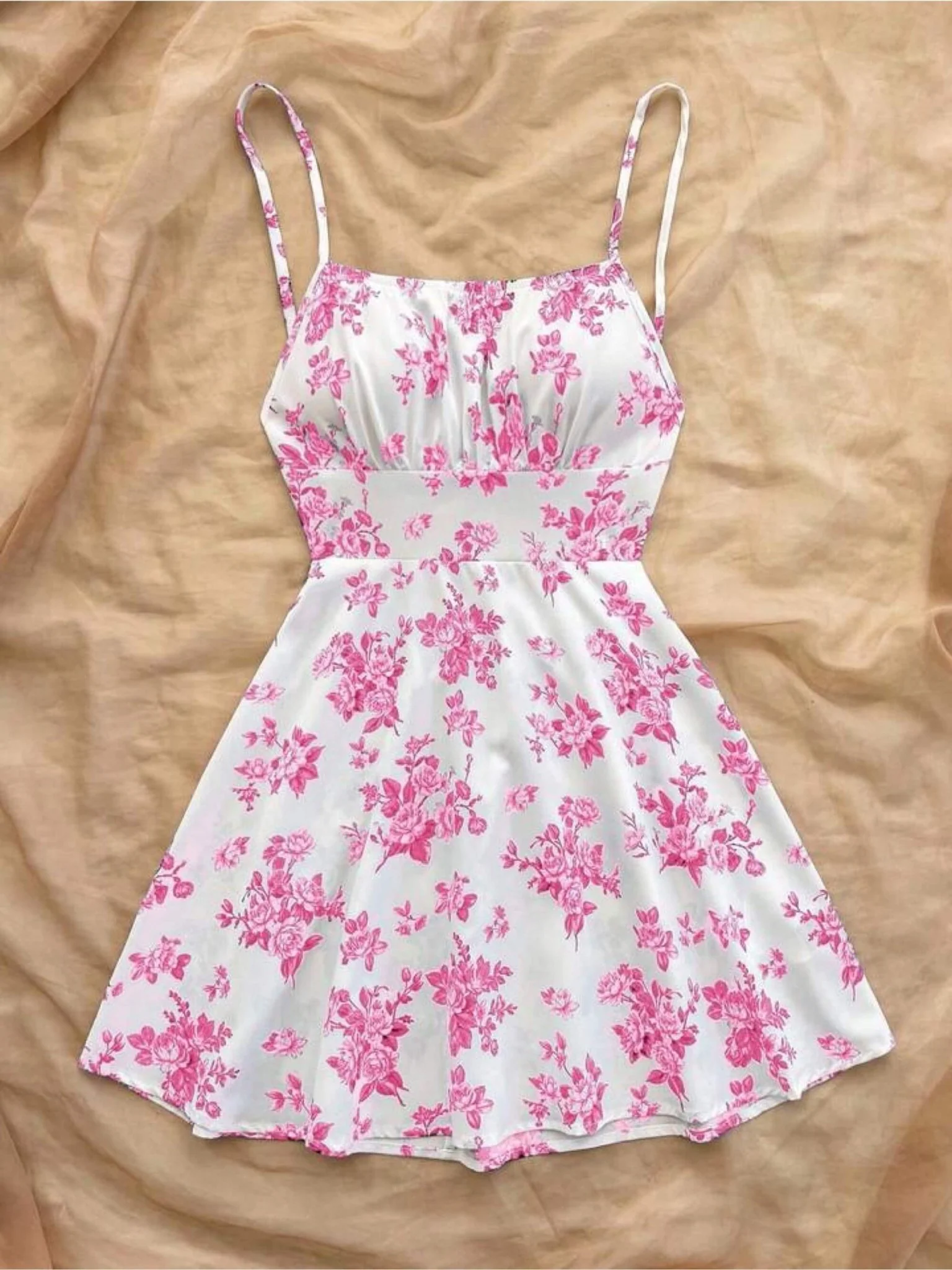 Ruby Red Floral Ruched Mini Dress - Sweetheart Bustier Cami Bodycon