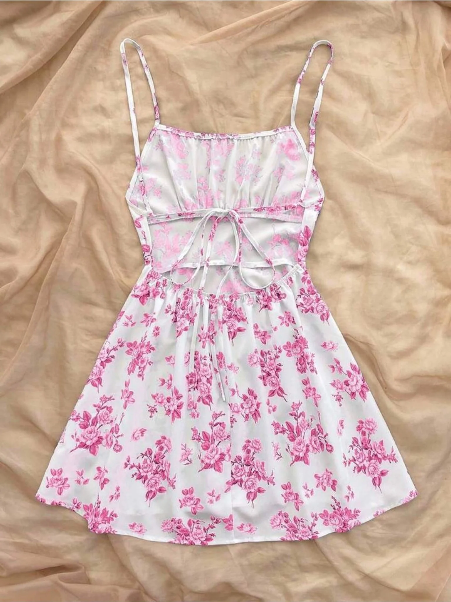 Ruby Red Floral Ruched Mini Dress - Sweetheart Bustier Cami Bodycon - Image 2