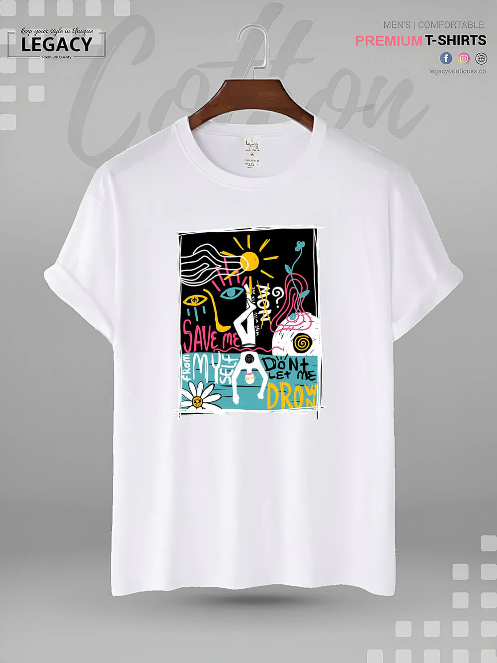 Save Me From Myself Don't Let Me Drown Print Men's High Quality Tee In Resonable Price - Image 2