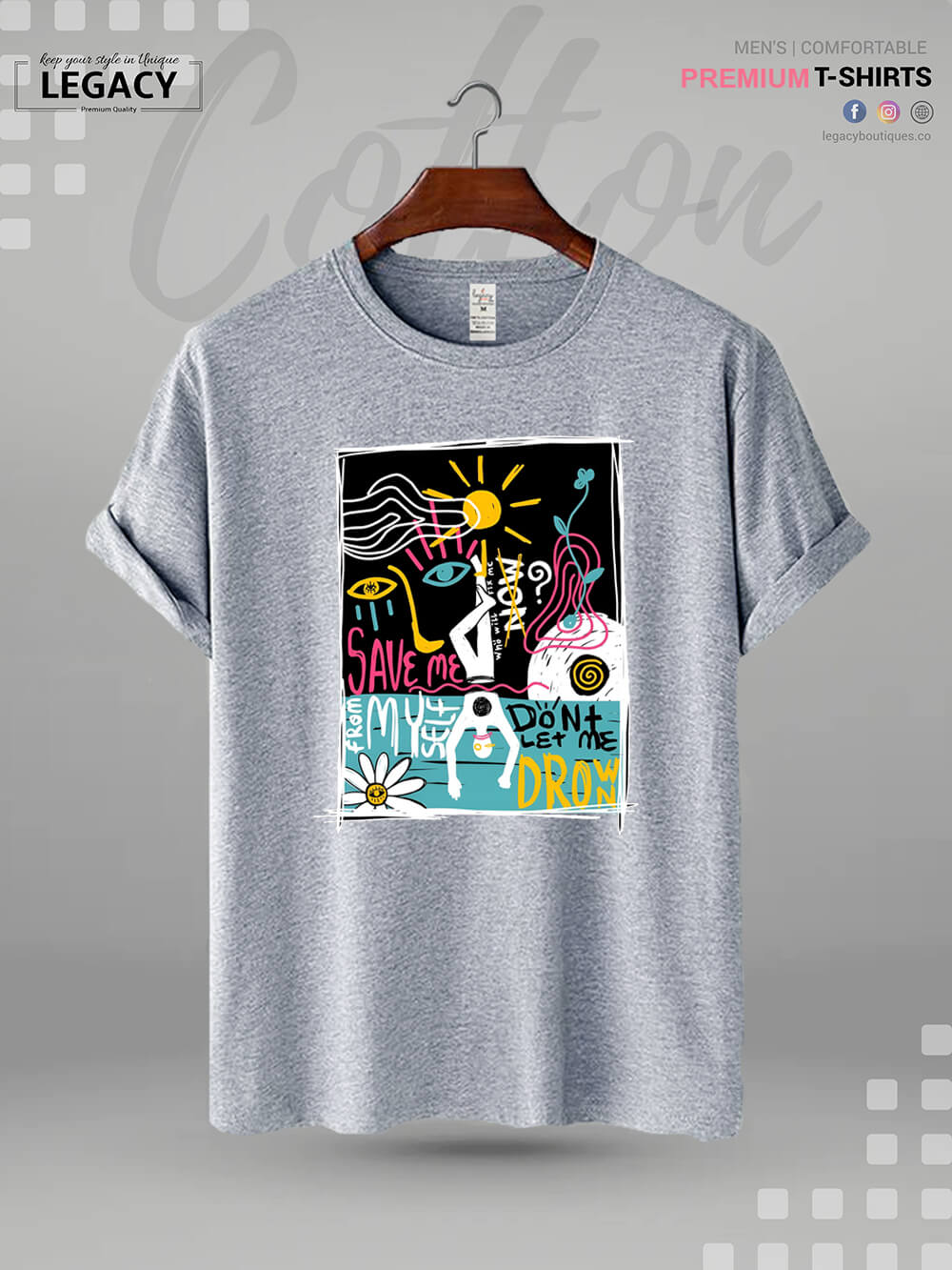 Save Me From Myself Don't Let Me Drown Print Men's High Quality Tee In Resonable Price - Image 5