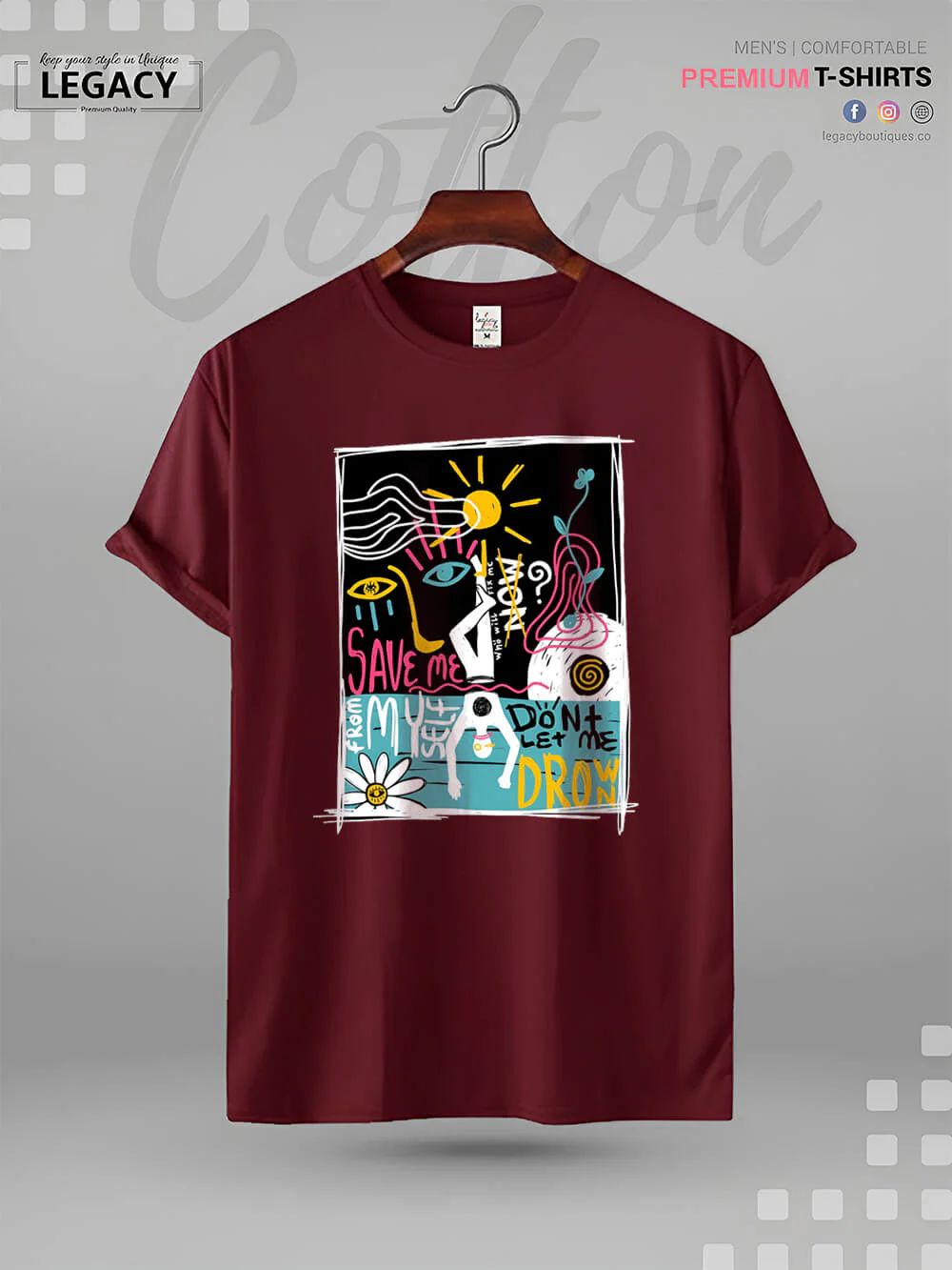 Save Me From Myself Don't Let Me Drown Print Men's High Quality Tee In Resonable Price - Image 6