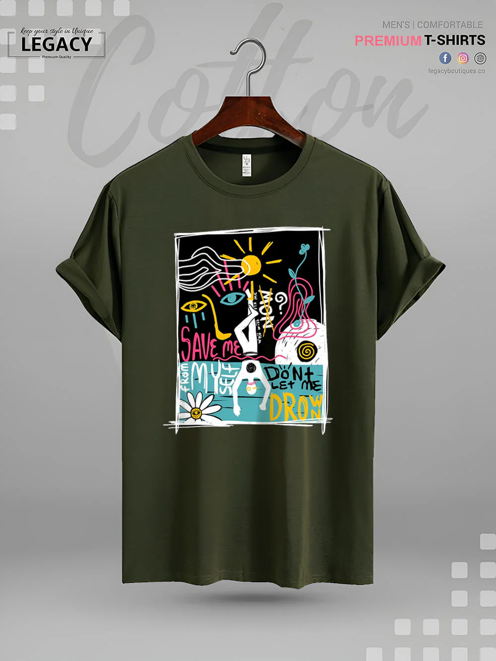 Save Me From Myself Don't Let Me Drown Print Men's High Quality Tee In Resonable Price - Image 7
