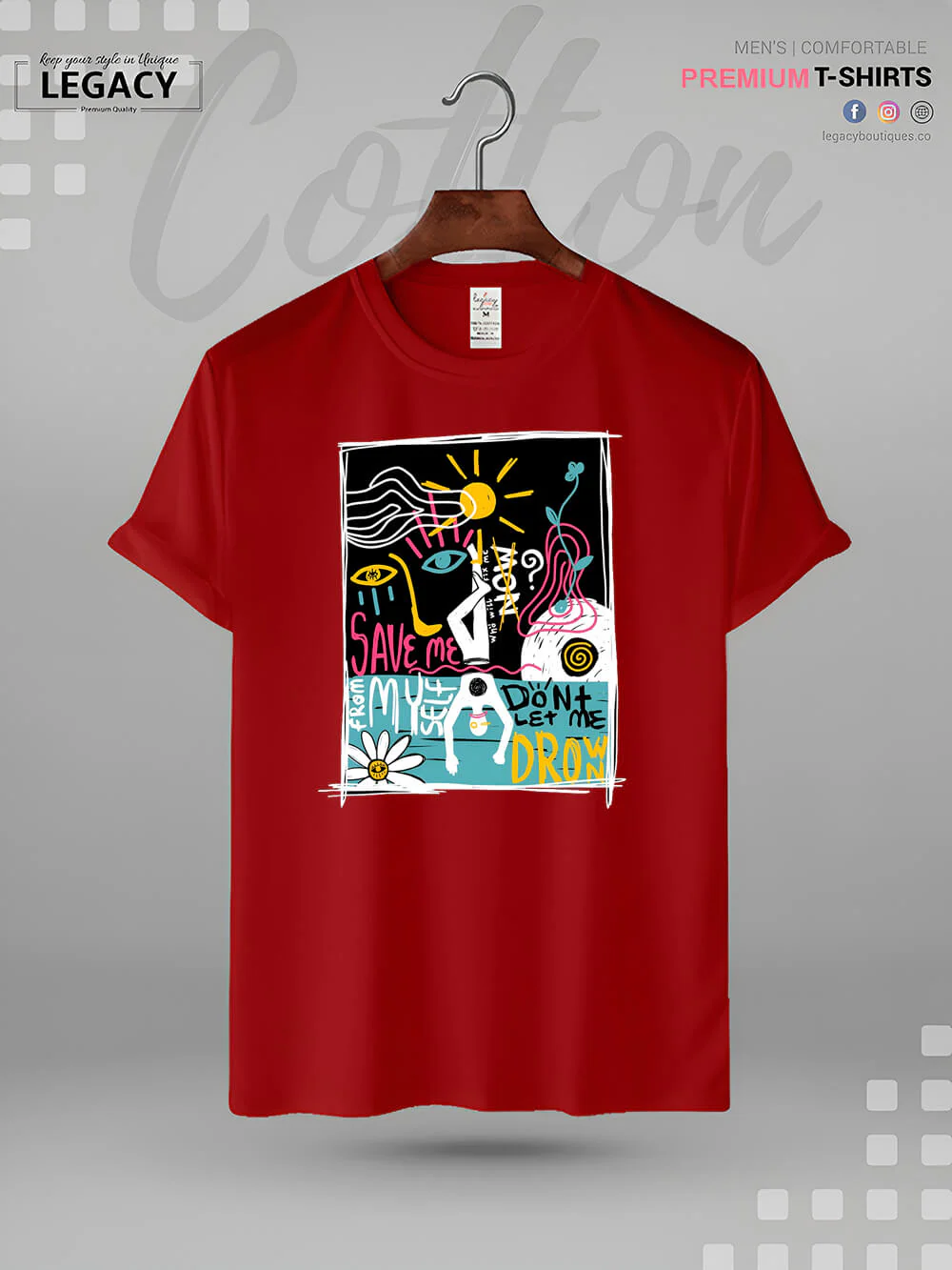 Save Me From Myself Don't Let Me Drown Print Men's High Quality Tee In Resonable Price - Image 8
