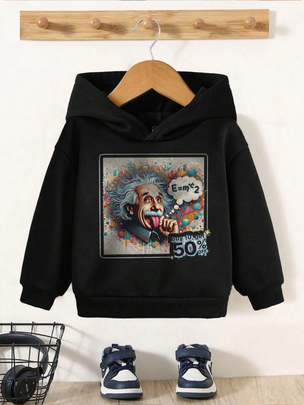 Scientist Einstein Printed Boys Girls Casual Hoodie in Dhaka