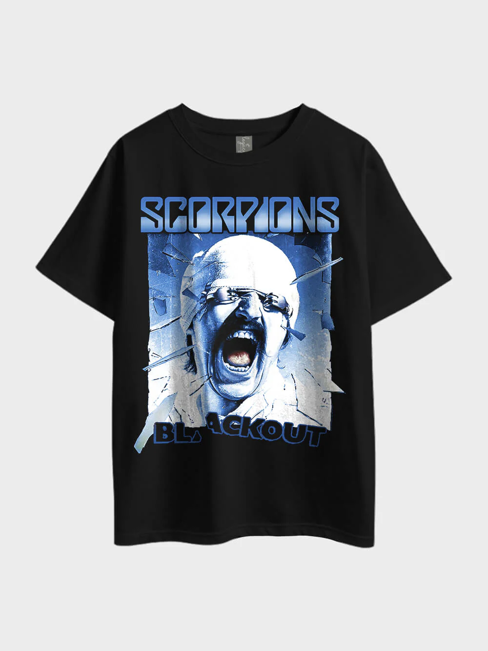 Scorpions Blackout Metal Oversized Mens High Quality T-Shirt