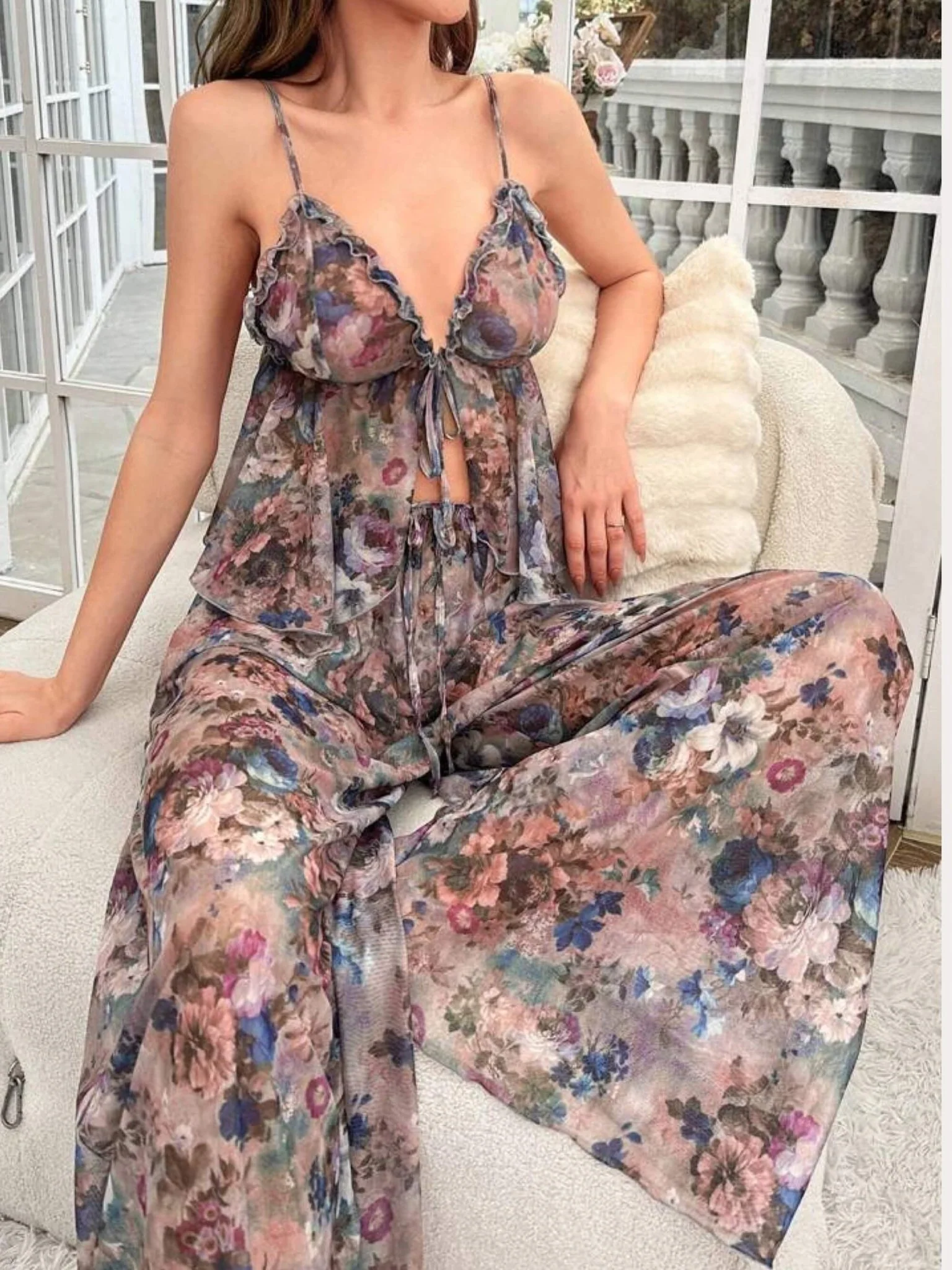 Sexy Ruffle Chic Nighty Set - Image 3