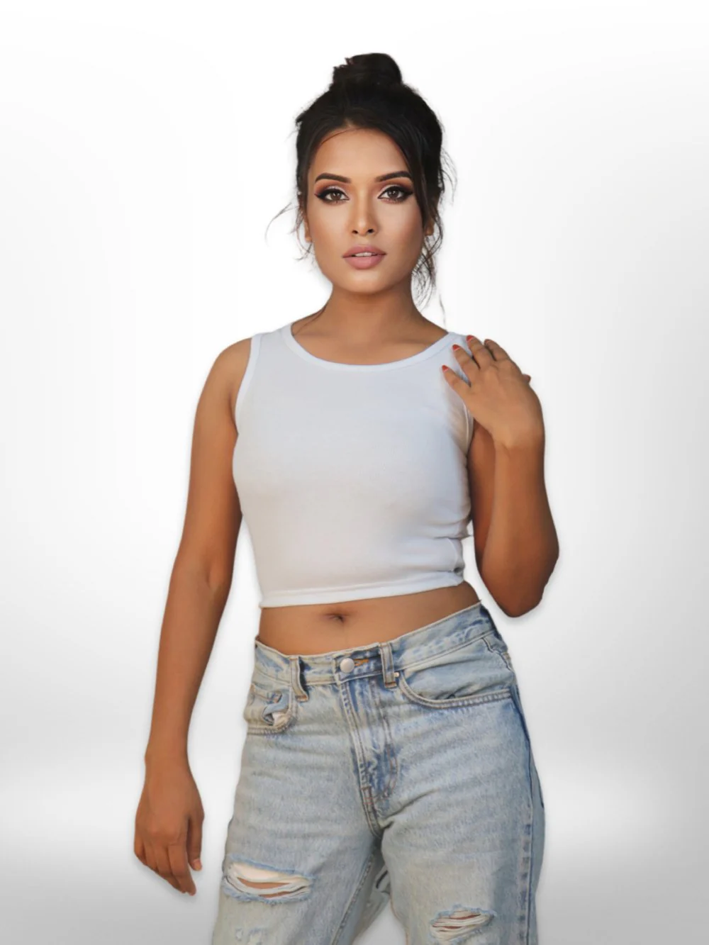 Shape Rib Scoop Neck Crop Top - Image 5