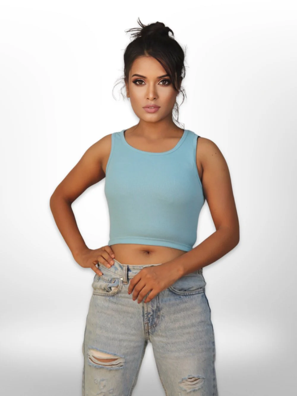 Shape Rib Scoop Neck Crop Top - Image 6