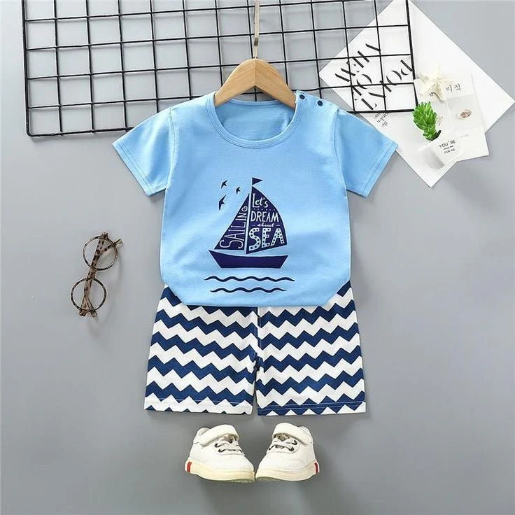 Ship Print Baby & Kids T-shirt Set - Image 2