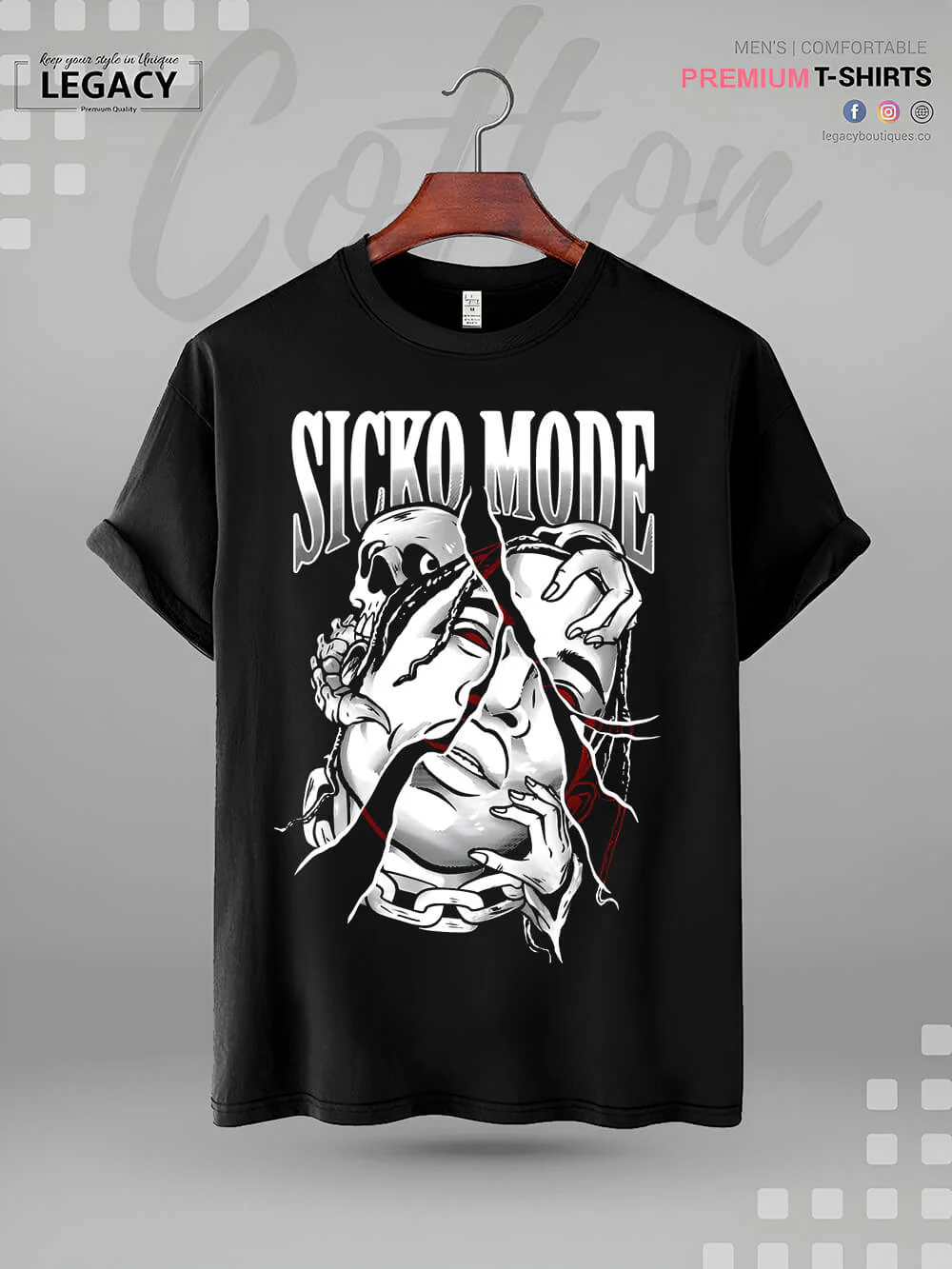 Sicko Mode Print High Quality Men's T-Shirt In Lowest Price