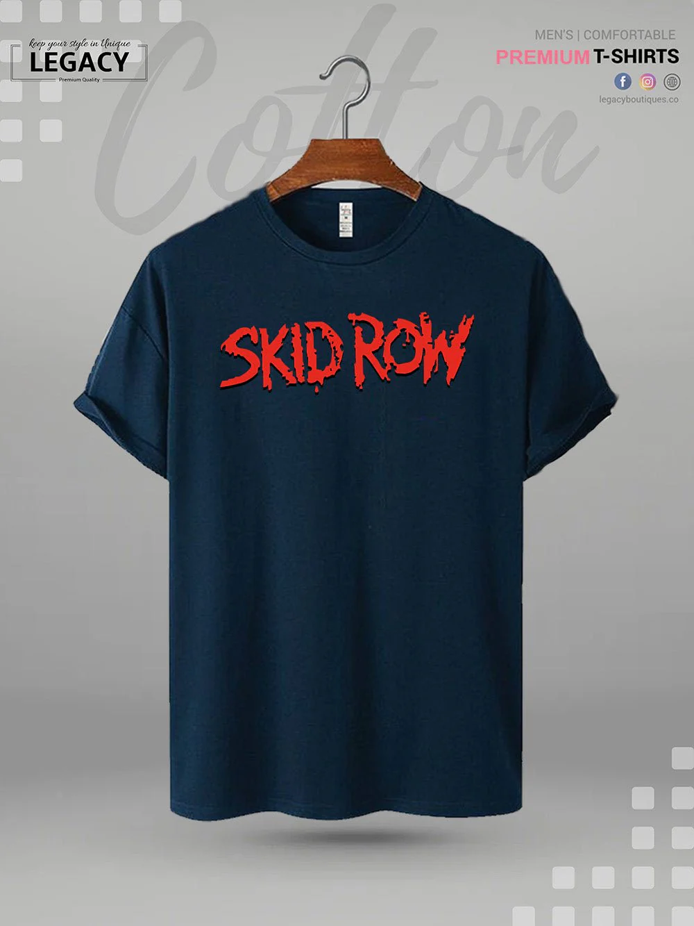 Skid Row Red Logo Black Printed Men's Premium Quality T-Shirt In Lowest Price - Image 2
