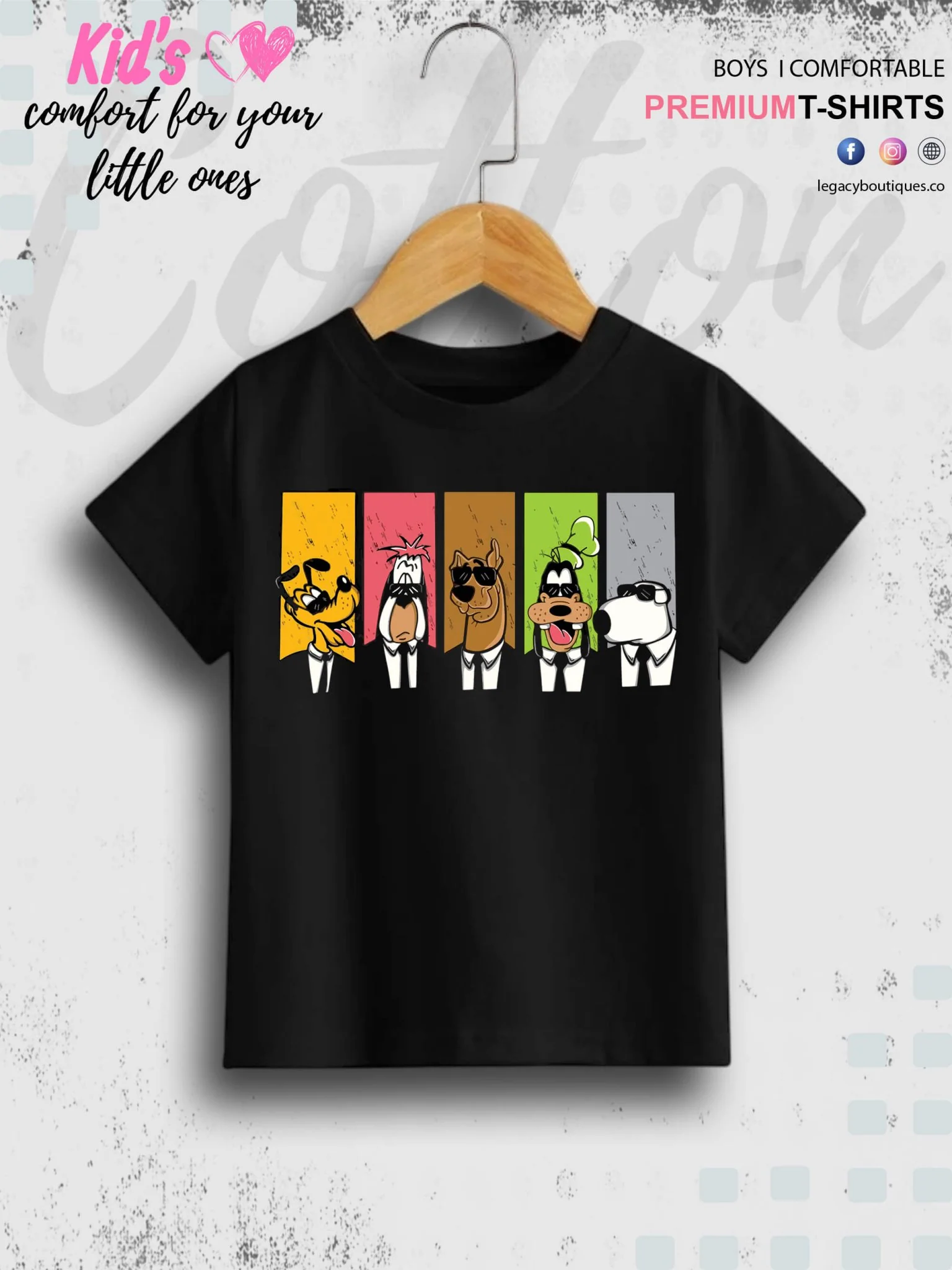 Smart Dogs Cartoon Printed 1 To 11 Year Kids Boys Summer Time T-Shirt In Cheapest Price Only In Chittagong