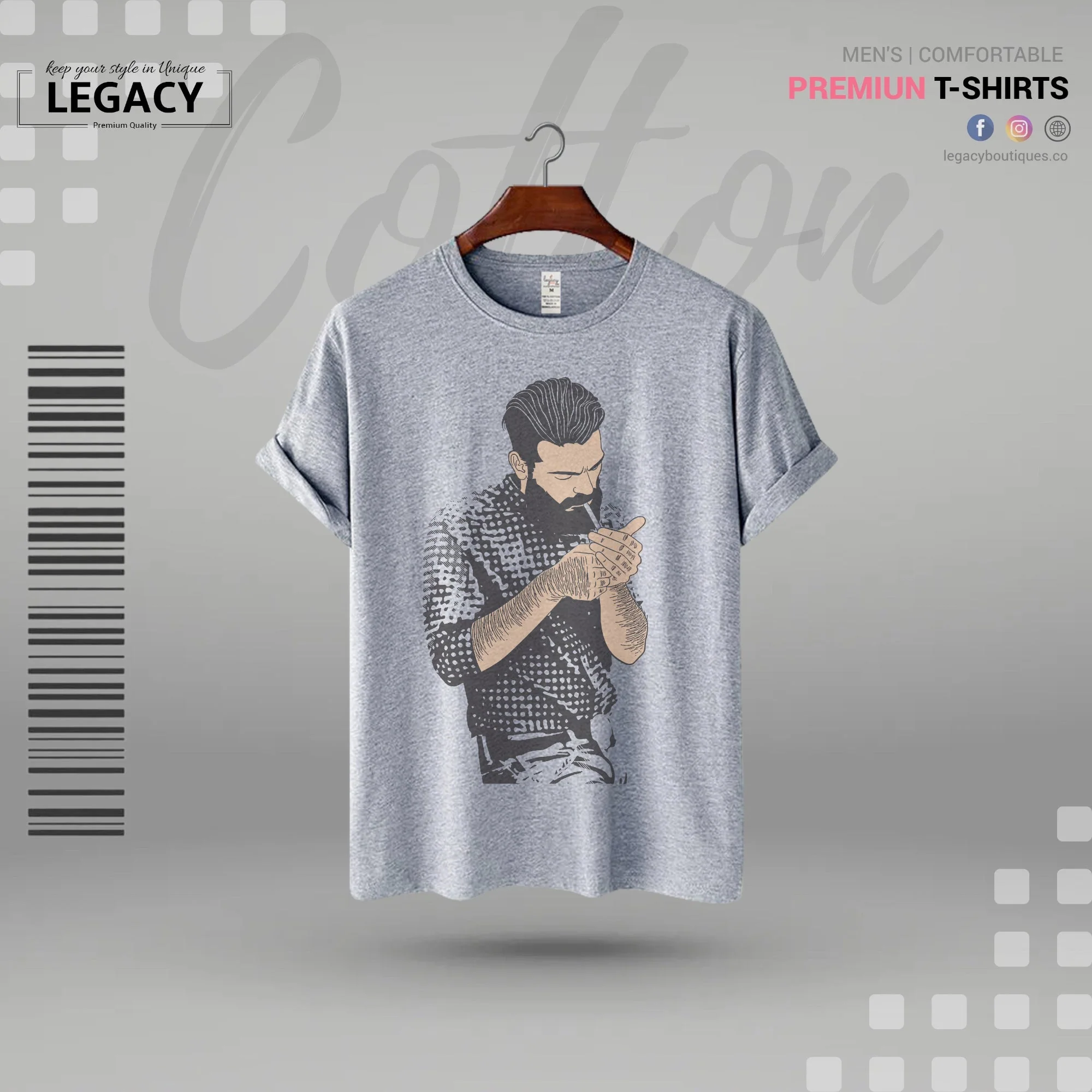 Smoke Print Premium Designer Edition T Shirt