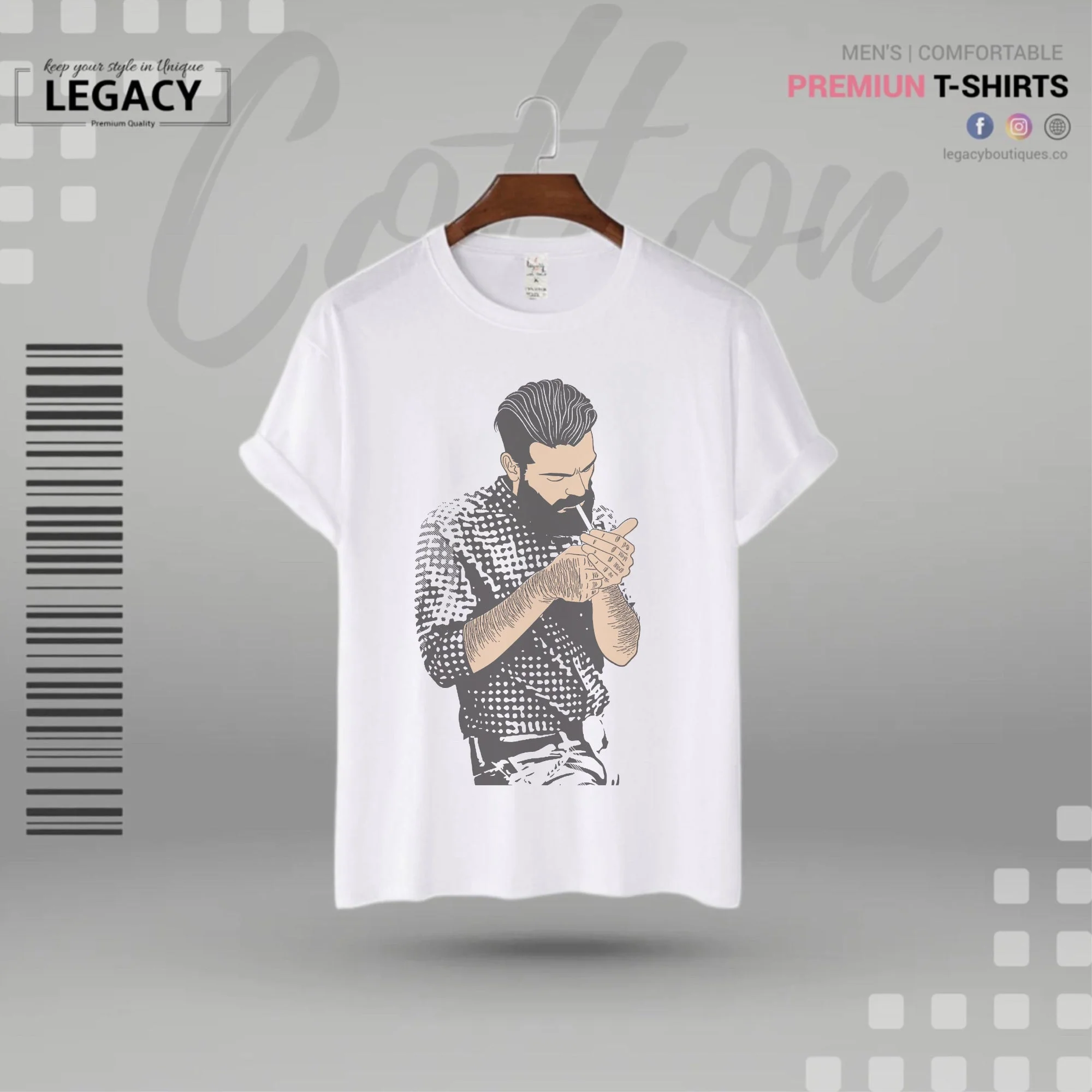Smoke Print Premium Designer Edition T Shirt - Image 5