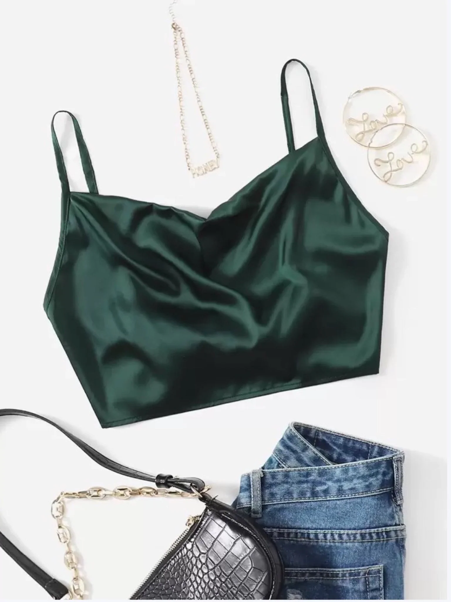 Solid backless crop top - Image 2