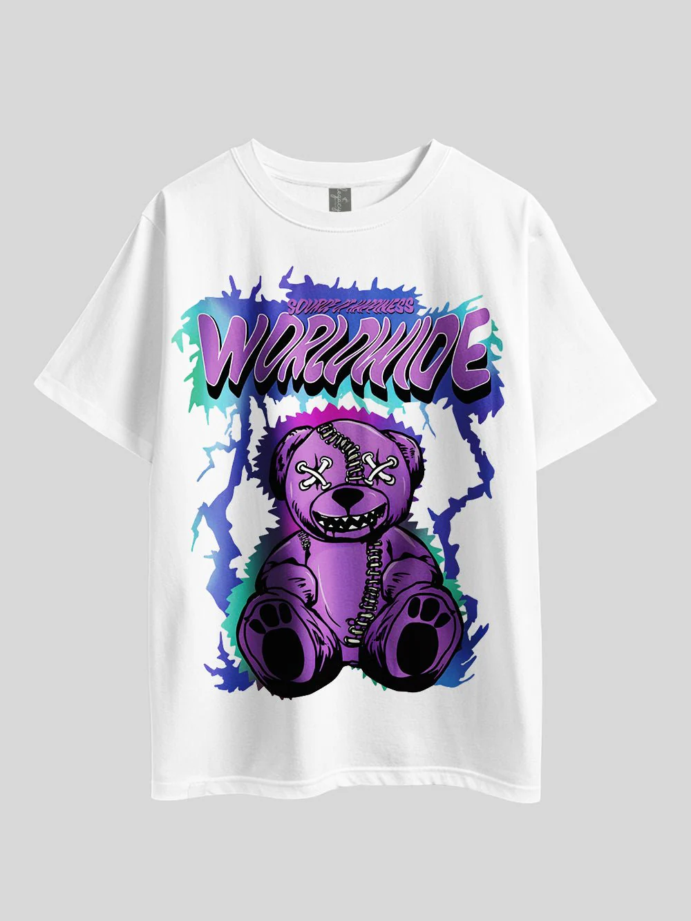 Source Of Happiness WORLDWIDE Teddy Bear Voodoo Doll Printed Drop Shoulder T-shirt Legacy Boutiques Dhaka