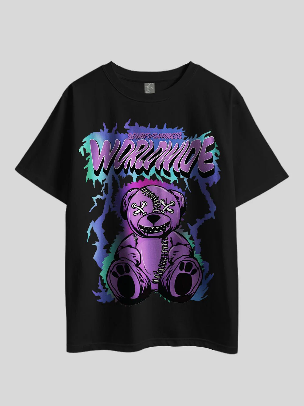 Source Of Happiness WORLDWIDE Teddy Bear Voodoo Doll Printed Drop Shoulder T-shirt Legacy Boutiques Dhaka - Image 2