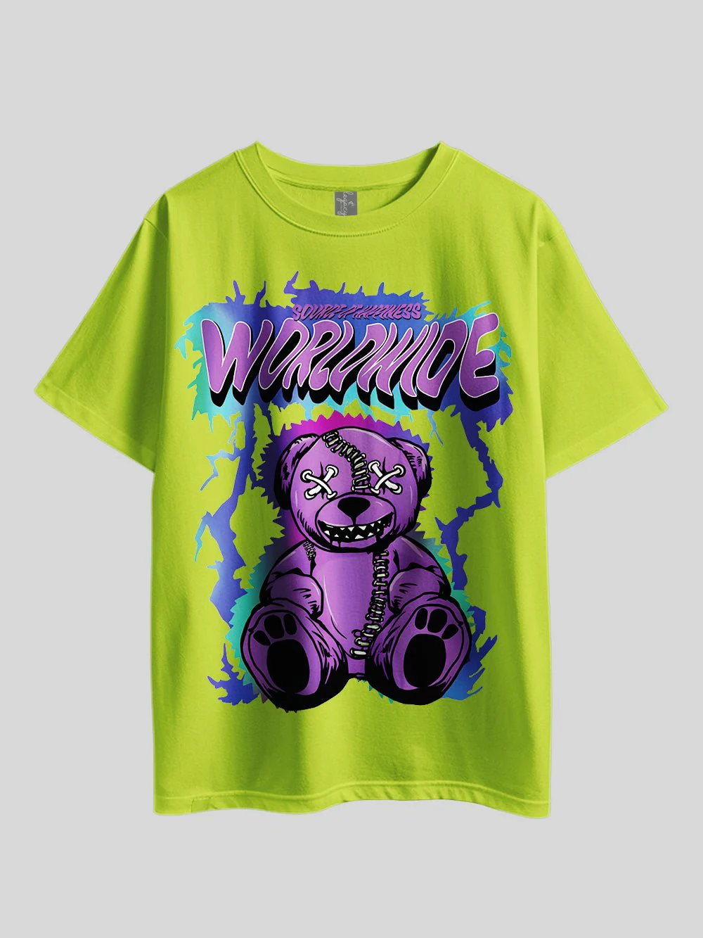 Source Of Happiness WORLDWIDE Teddy Bear Voodoo Doll Printed Drop Shoulder T-shirt Legacy Boutiques Dhaka - Image 3