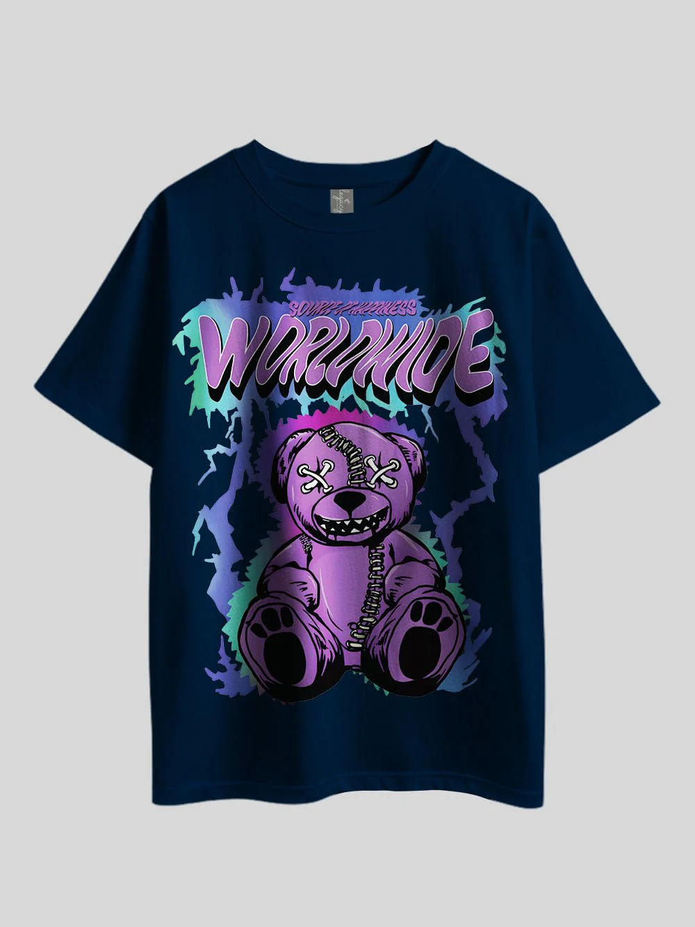 Source Of Happiness WORLDWIDE Teddy Bear Voodoo Doll Printed Drop Shoulder T-shirt Legacy Boutiques Dhaka - Image 4
