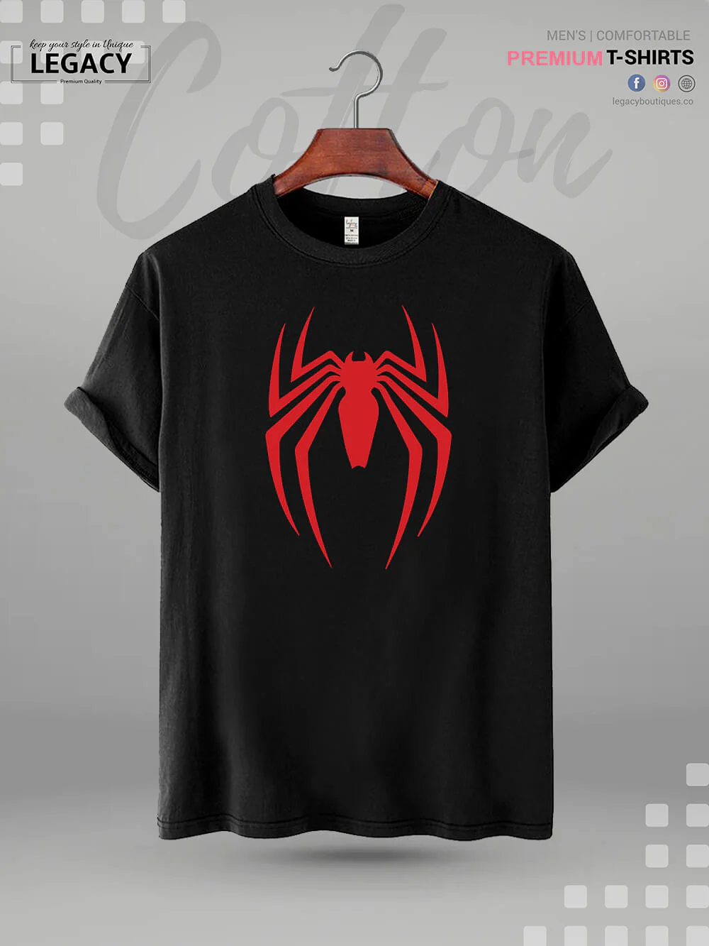 Spider Logo Printed Men's Premium Quality In Cheapest Price T-Shirt