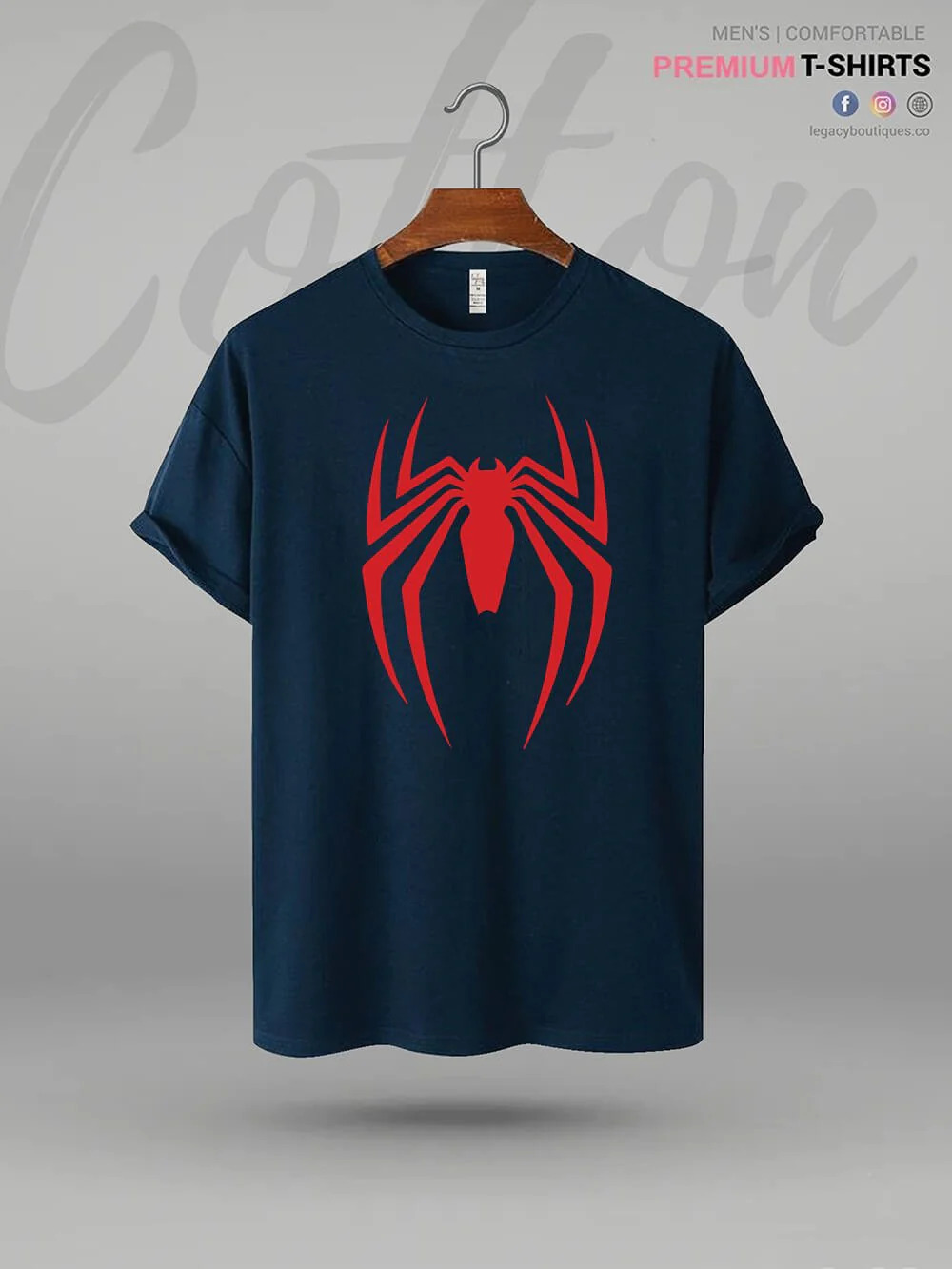 Spider Logo Printed Men's Premium Quality In Cheapest Price T-Shirt - Image 2