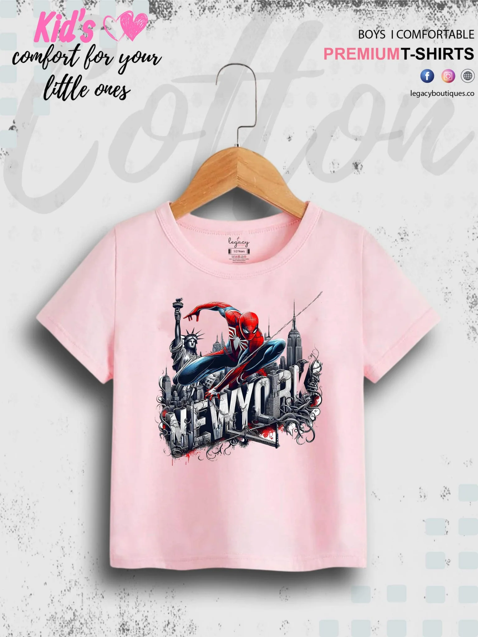 SpiderMan In Newyork Printed Casual 1 To 11 Year Kids Boys Summer Time T-Shirt In Lowest Price Only In Dhaka - Image 3