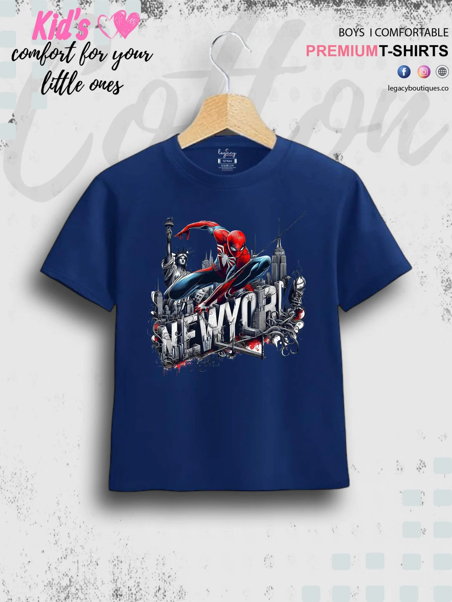 SpiderMan In Newyork Printed Casual 1 To 11 Year Kids Boys Summer Time T-Shirt In Lowest Price Only In Dhaka - Image 6