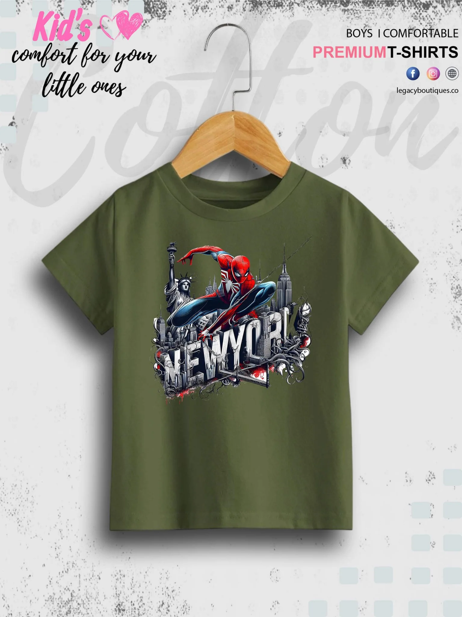 SpiderMan In Newyork Printed Casual 1 To 11 Year Kids Boys Summer Time T-Shirt In Lowest Price Only In Dhaka - Image 7