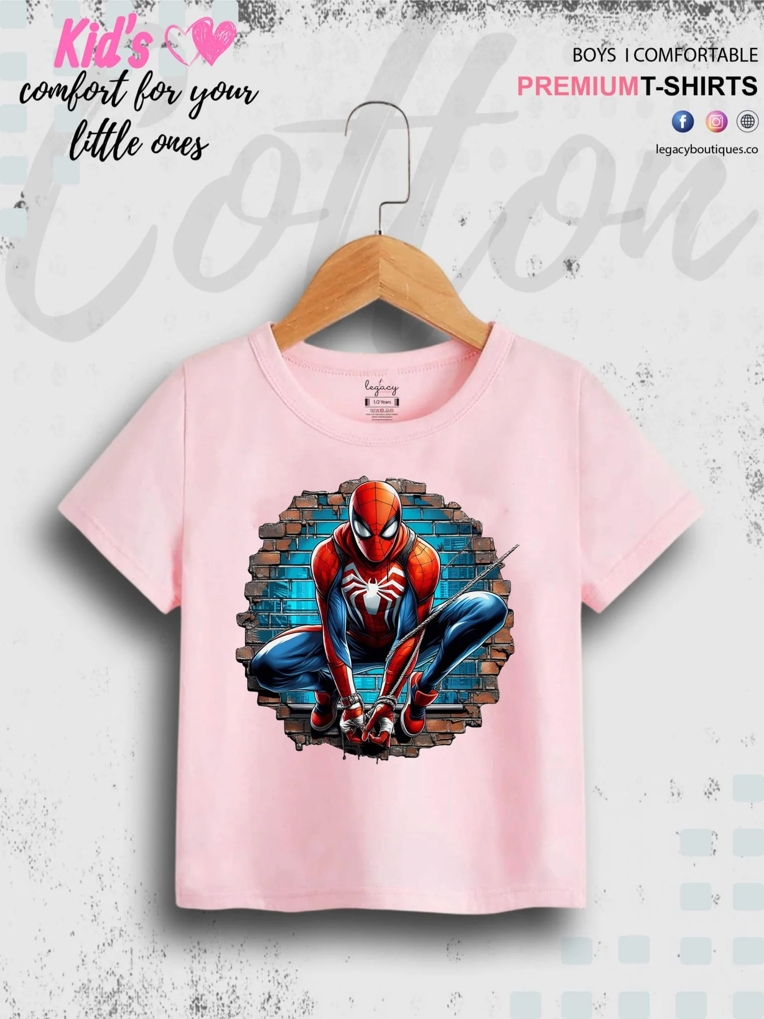 SPIDERMAN Printed 1 To 11 Year Kids Boys Summer Time Casual T-Shirt In Cheapest Price Only In Dhaka - Image 4